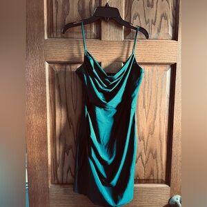 Flawless Allure cowl neck body con mini dress
